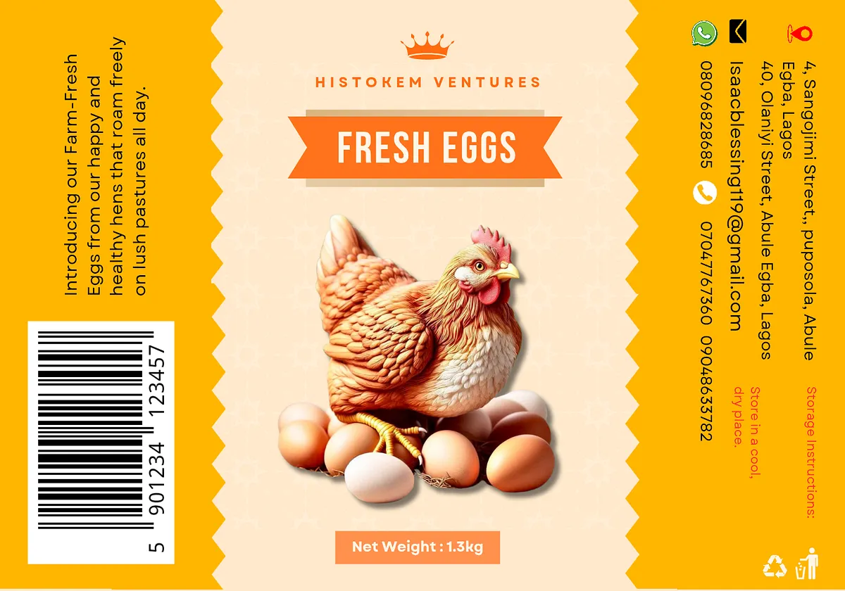 Fresh eggs Label Design